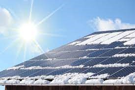 Solar panel in winter